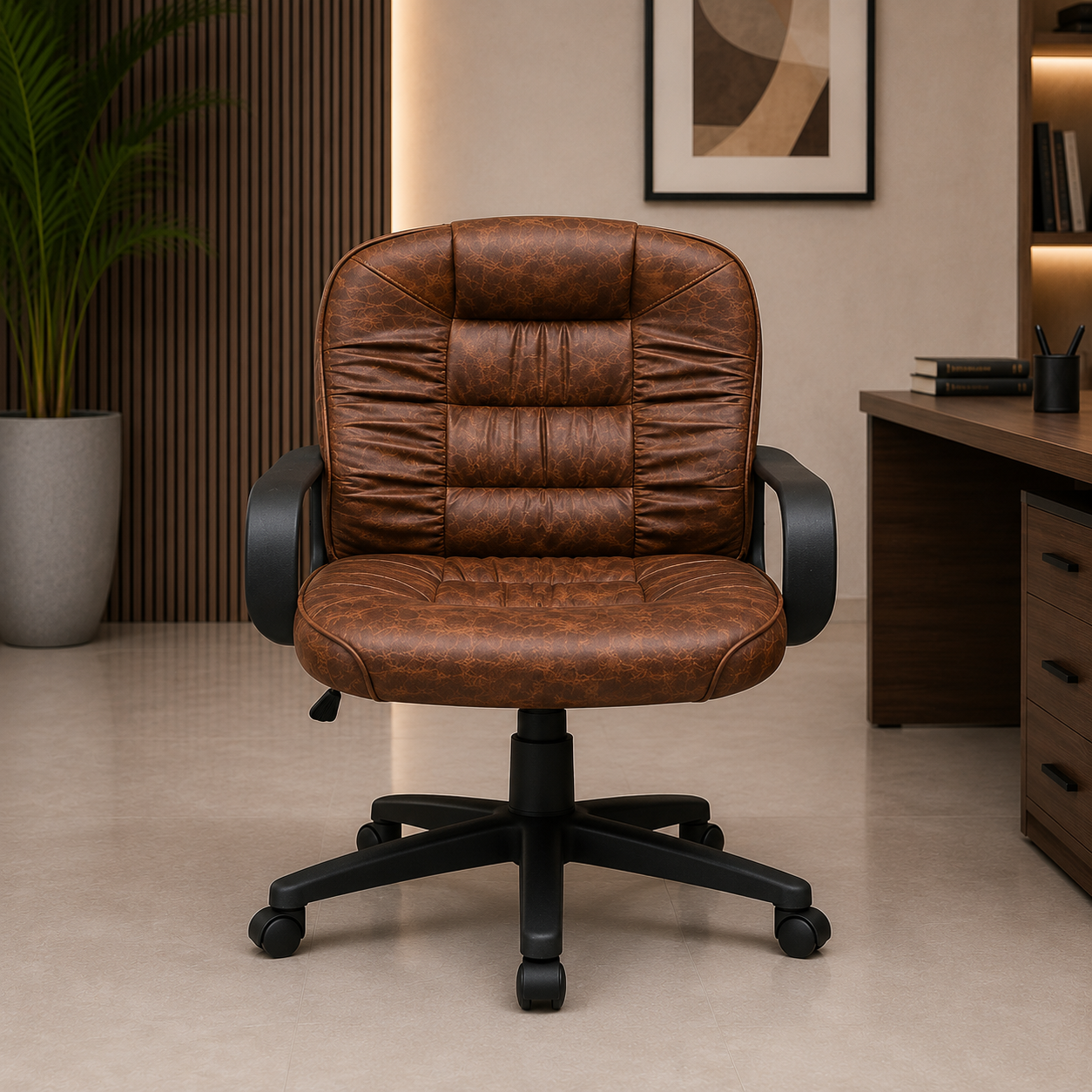 fiberia-leather-manager-chair-front كرسي فيبرية جلد مدير - منظر أمامي