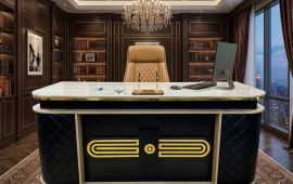 مكتب مدير مودرن فاخر بتصميم عصري - الجمل للأثاث المكتبي